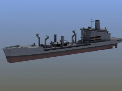 USNS Patuxent Oiler T-AO-201 Low-poly 3D model