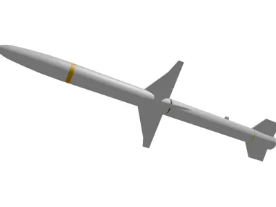 AGM-88 HARM missile low poly Low-poly 3D model