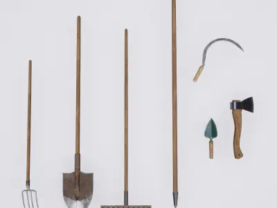 Gardening hand tools collection 3D Model Pack