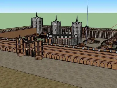 Castle 3d model Low-poly 3D model purchase