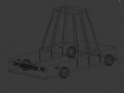 Low poly red car  minimal style Free low-poly 3D model