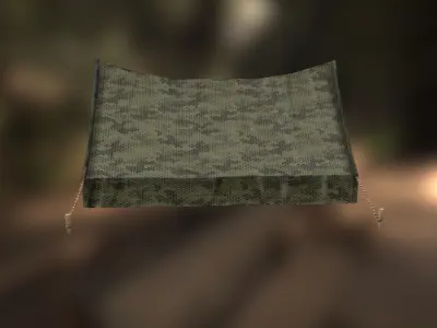 Heavy Plastic Camouflage Military Tent AR VR PBR Low-poly 3D model