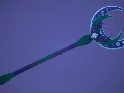 moon great axe Low-poly 3D model