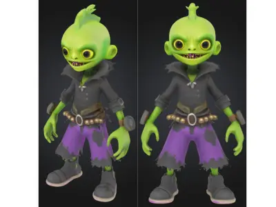 Stylized Alien Creature Low-poly 3D model