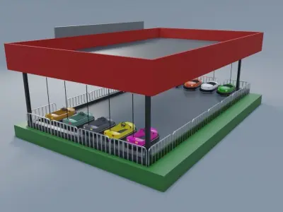 Beat Cart - Amusement Park - Parque de Diversoes Low-poly 3D model
