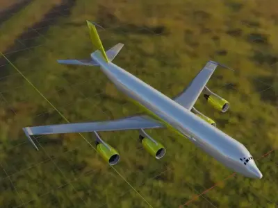 Fictional Proposed Quad Engine Jetliner 707-700 CFM Inspired Low-poly 3D model