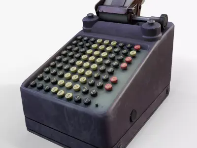 Old Calculator Low-poly 3D model