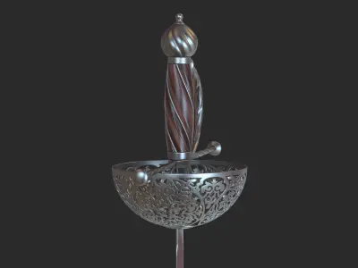 Rapier medieval sword 3D model