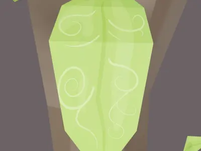 Low Poly wooden magic wand with crystals games ready  Low-poly 3D model