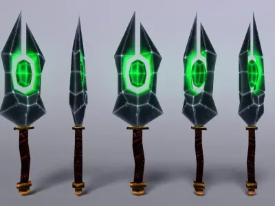 Dagger glowing sword Low-poly 3D model