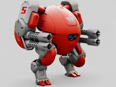 MILITARY BOT M-200  RIGGED 3D model
