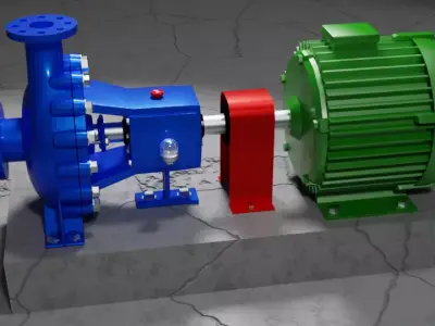 Centrifugal pump - generator or motor Low-poly 3D model
