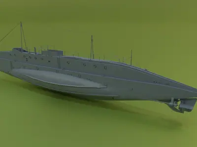 USS O-12 Nautilus 1931 Low-poly 3D model