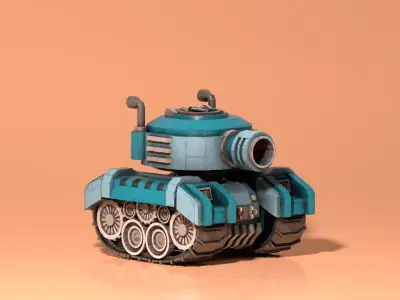 Stylized Mini Tank Low-poly 3D model