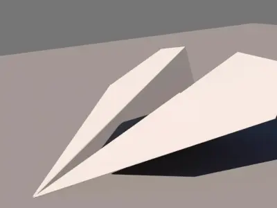 ANIMATED folding paperplane 3D model