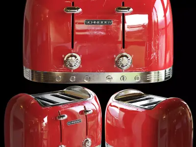 red toaster Low-poly 3D model