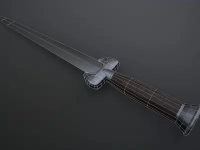 Ballock knife Low-poly 3D model