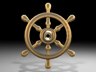 Ship Wheel 6 3D model