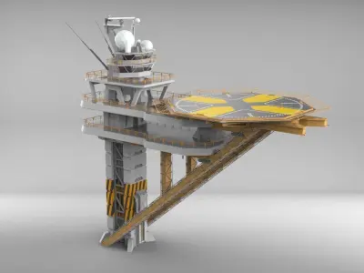 sci fi landing platform 2 3D model