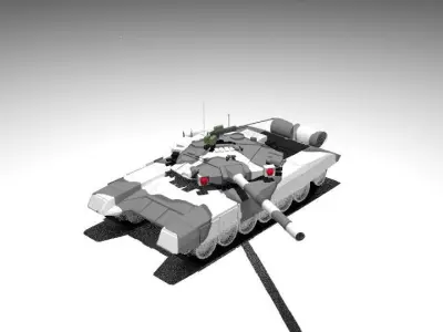 T90 Tank Low-poly 3D model