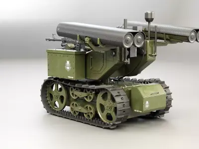 Military Tracked Robot V2 Military Green 3D model
