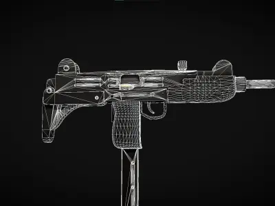 Uzi Submachine gun Low-poly 3D model buy