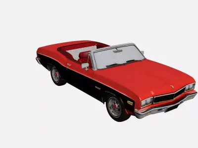 1970s Early Vintage Classic Convertible 3D model Free 3D model