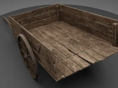 3D model Wooden Cart 3D model
