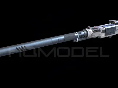Heavy Plasma Gun PBR Low-poly 3D model
