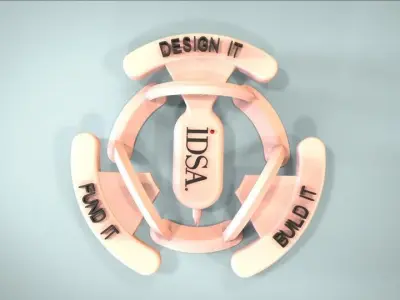 R-4-IDSA Revolutional 3D Printable IDSA Lapel Pin Free 3D model