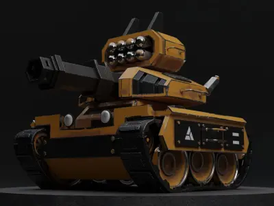Stylized Tank Blender Asset Low-poly 3D model