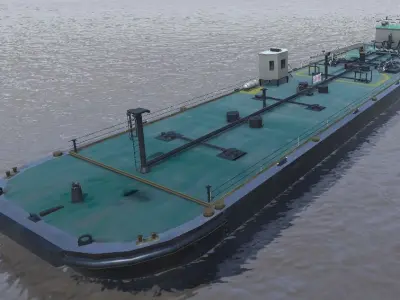 KSM barge 3d model Low-poly 3D model