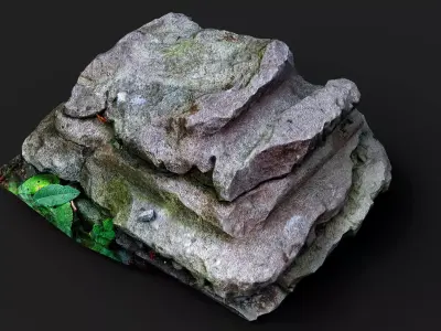 ancient greek ruins column base part PBR photogrammetry Low-poly 3D model