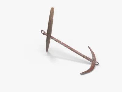 Medieval Anchor Low-poly 3D model