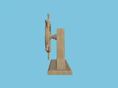 Pirate Ship Wheel 07 - Clear Wood - Helm Interior Parts Low-poly 3D model