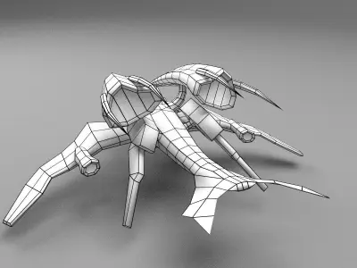 Alien Fighter Low-poly 3D model