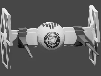 Fighter star wars tie Free low-poly 3D model