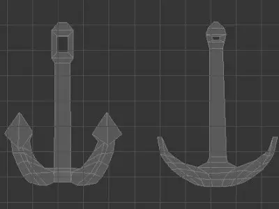 Low poly anchors two Free low-poly 3D model