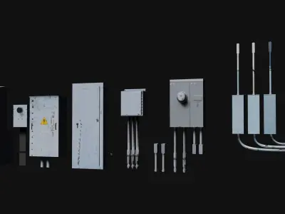 electrical box collection Low-poly 3D model purchase