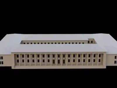 Building No2 Low-poly 3D model