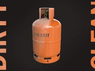 Gas Cylinder Low-poly 3D model 13