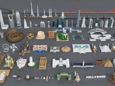 Realistic City Bundle Mega Pack Collection 3D model