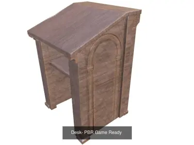 Antique Desk Game Ready 3D Model Pack