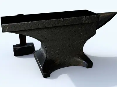 Anvil and Sledge Hammer Low-poly 3D model