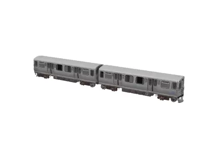 Silver Commuter Train 3D model