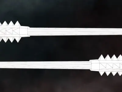 Wood Mace Low-poly 3D model
