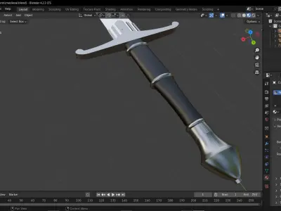 Medieval sword 3D model 3