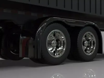 Box Trailer for Semi Truck 3D model