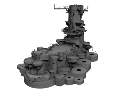 Yamato superstructure full 3D print model