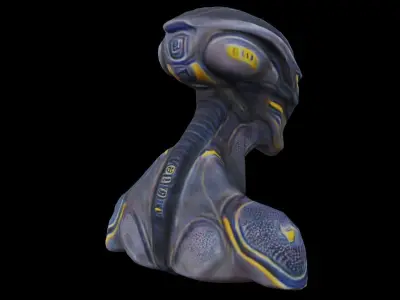 Realistic Alien  Low-poly 3D model Low-poly 3D model